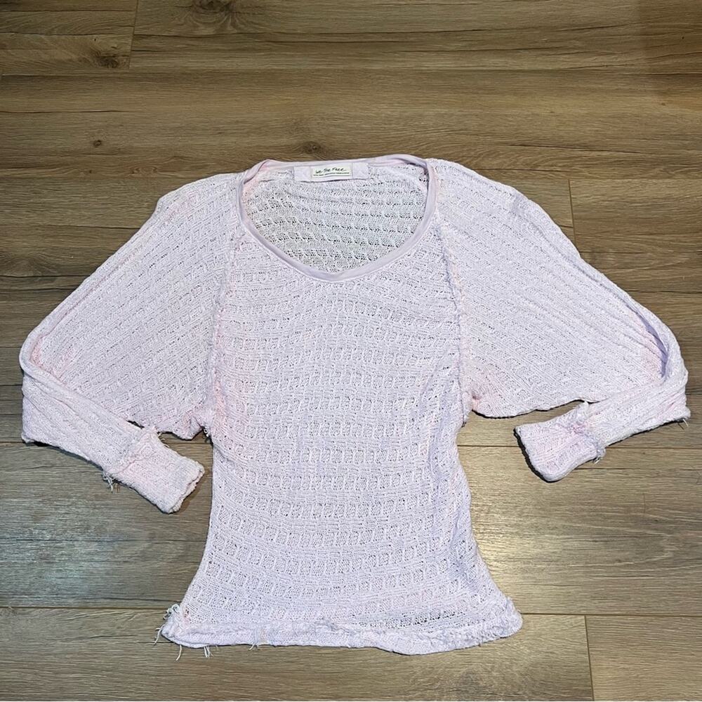 Free People We the Free Thein’s Hacci Top Blossom Pink Off the Shoulder Women’s - Picture 2 of 10